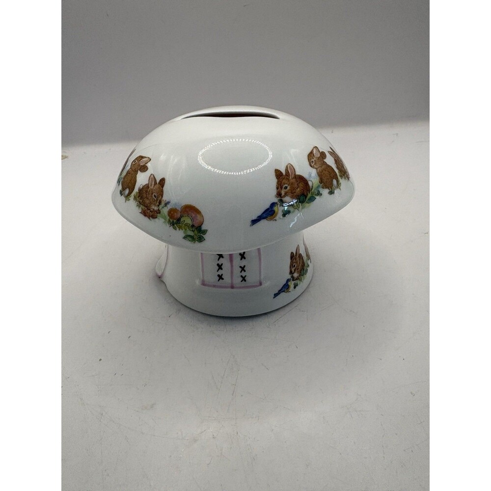 Mushroom Bank Rabbit The Amber Collection Staffordshire England Bone China Baby